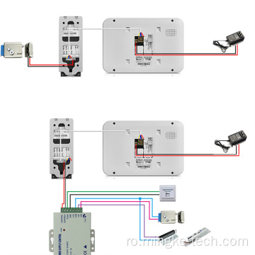 Apartament de sistem de telefon cu ușă video cu 4 fire